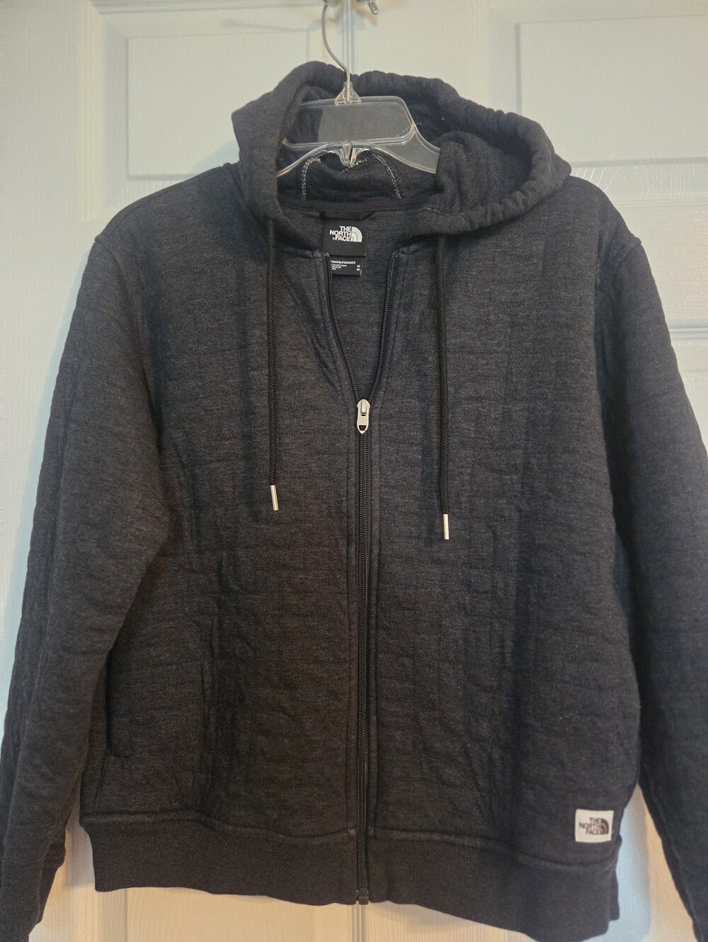 The North Face Womens Medium Charcoal Grey Quilted Zip Hoodie